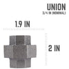 BK Products 3/4 in. FPT x 3/4 in. Dia. FPT Black Malleable Iron Union (Pack of 5)