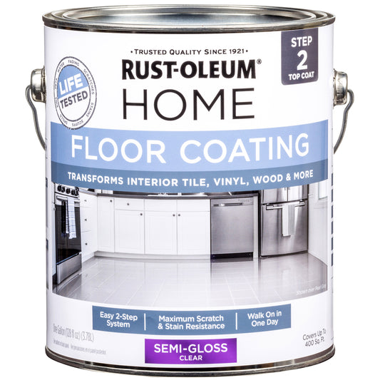 Rust-Oleum Home Top Coat Semi-Gloss Clear Floor Paint 1 gal (Pack of 2)