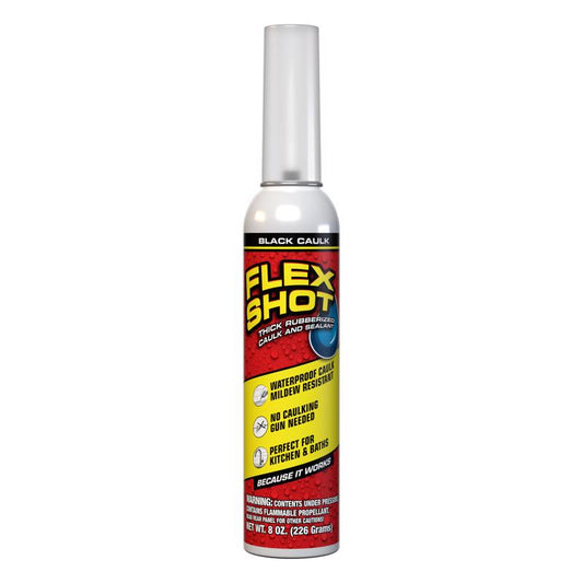 Flex Shot Black Acrylic Rubber All Purpose Sealant 8 oz Can oz.  (Pack of 4)
