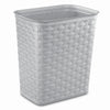 Sterilite 10346A06 3.4 Gallon White Weave Wastebasket (Pack of 6)