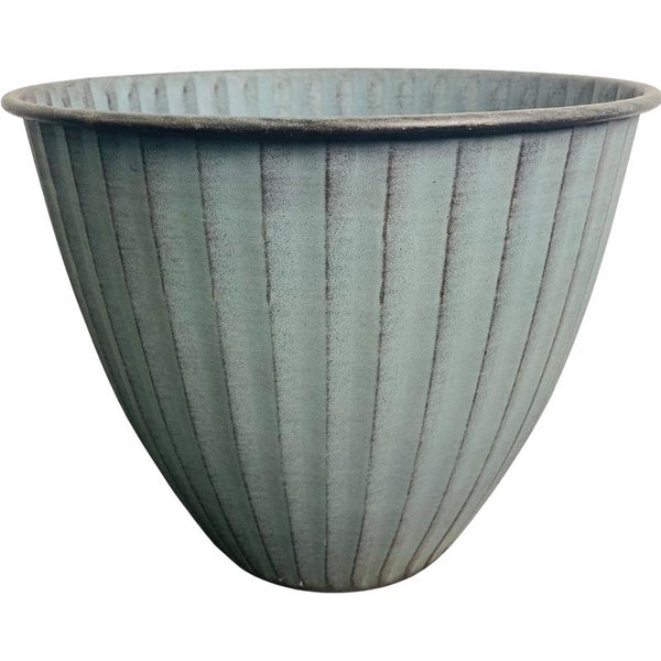 Jardinera de metal Monroe de 8 pulgadas de diámetro, color azul claro (paquete de 3) de Robert Allen