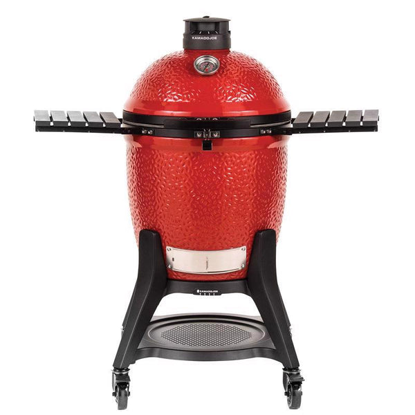 Parrilla y ahumador a carbón Kamado Joe Classic III de 18 pulgadas, color negro y rojo