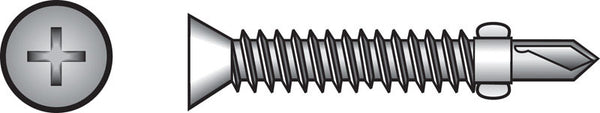 HILLMAN No. 10 Ga. X 1-7/16 in. L Phillips Wafer Head Sheet Metal Screws 100 pk