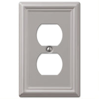 Amerelle Chelsea Brushed Nickel 1 gang Stamped Steel Duplex Wall Plate 1 pk - Open Box