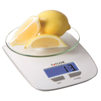 Taylor Silver/White Digital Kitchen Scale 11 lb.