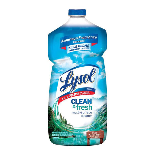 Lysol Clean and Fresh Cool Adirondack Air Scent Antibacterial Disinfectant 40 oz. (Pack of 9)