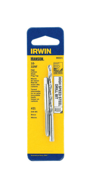 Irwin Hanson 80221 #21 10-32Nf High Speed Steel Drill Bit & Tap  (Pack Of 3)