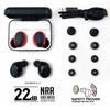 Plugfones Sovereign Duo 22 dB Nylon/Silicone/Soft Foam True Wireless Earplugs Black/Red 2 pair