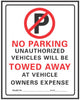 Hillman English White No Parking Sign 19 in. H X 15 in. W (Pack of 6)