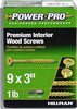 Hillman Power Pro No. 9 X 3 in. L Star Yellow Zinc Wood Screws 1 lb 83 pk