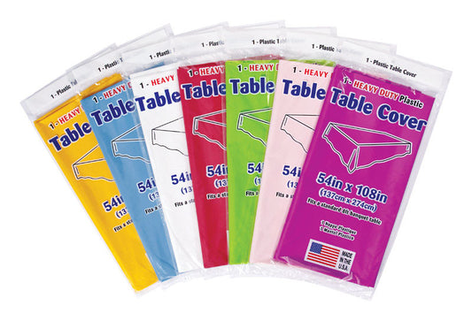 Diamond Visions Assorted Plastic Disposable Tablecloth 54 in. 108 in. (Pack of 48)