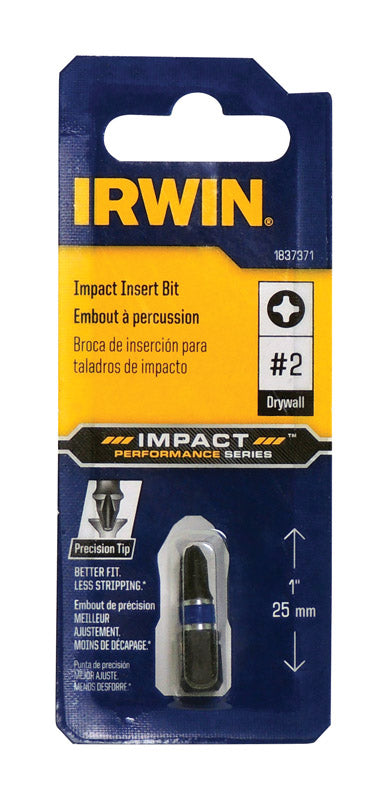 Irwin Impact Performance Phillips #2 X 1 in. L Drywall Insert Bit Steel 1 pc