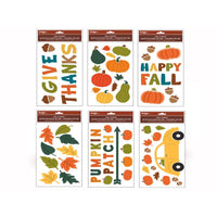 Impact Innovations Assorted Harvest Gel Clings Indoor Fall Decoration 12 H x 12 W in. (Pack of 24)
