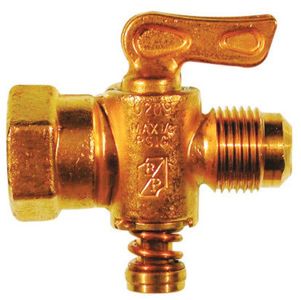 Válvula abocardada de latón de 1/2 pulg. hembra x 1/2 pulg. D macho JMF Company