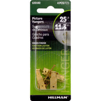 Hillman AnchorWire Brass-Plated Gold Professional Picture Hanger 25 lb. 4 pk (Pack of 10)