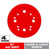 Diablo 5 in. Ceramic Blend Hook and Lock Sanding Disc 40 Grit Ultra Coarse 4 pk