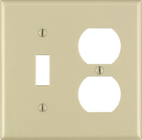 Leviton Ivory 2 gang Thermoset Plastic Duplex/Toggle Wall Plate 1 pk