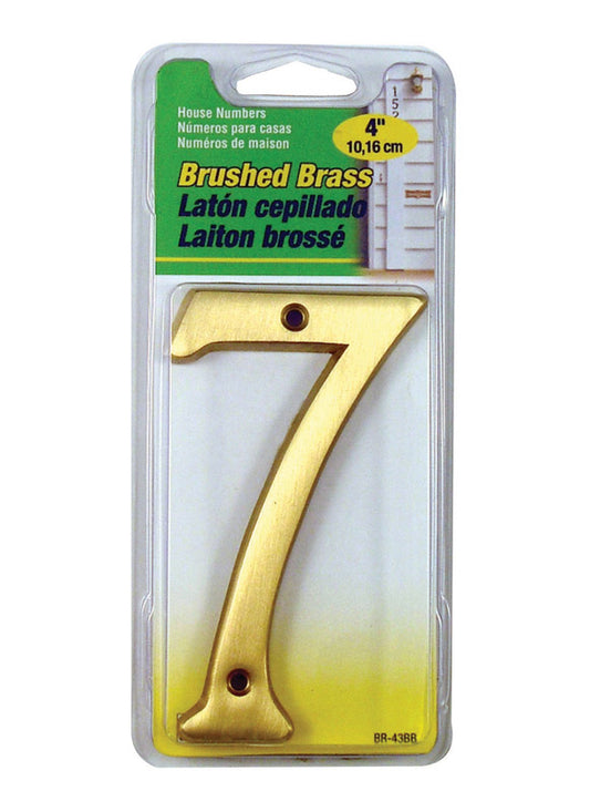 Hy-Ko 4 in. Brass Gold 7 Number Nail-On (Pack of 3)