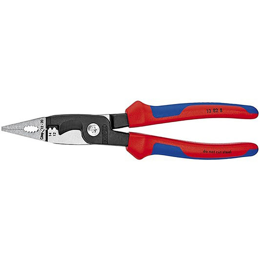 Knipex 8 in. Steel Electrical Installation Pliers Blue/Red 1 pk