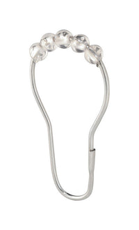 InterDesign Chrome Silver Metal Roller Shower Curtain Rings (Pack of 6)