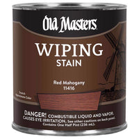 Old Masters Semi-Transparent Red Mahogany Oil-Based Wiping Stain 0.5 pt. (Pack of 6)