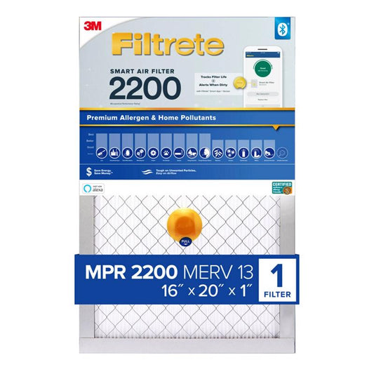 Filtrete 16 in. W X 20 in. H X 1 in. D Fiberglass 13 MERV Pleated Smart Air Filter (Pack of 4)