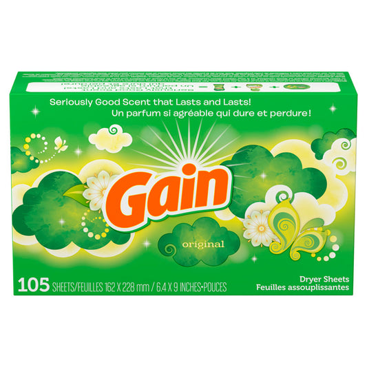 GAIN DRYER SHEETS 105PK (Pack of 6)