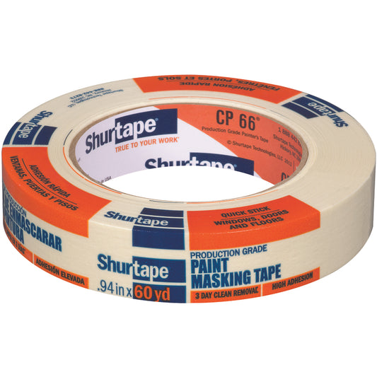 Shurtape CP 66 0.94 in. W x 60 yd. L Natural High Strength Masking Tape 1 pk (Pack of 36)