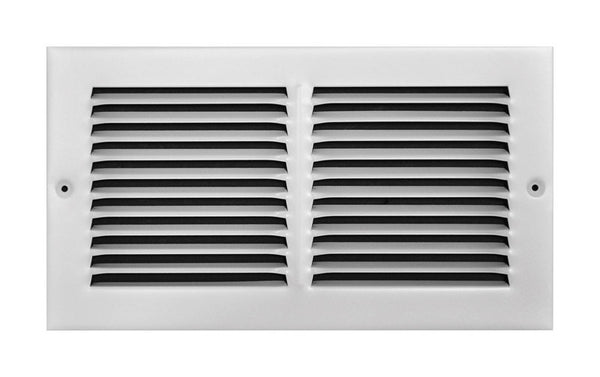 Rejilla de retorno de aire de acero blanco con recubrimiento en polvo Tru Aire, 6" de alto X 12" de ancho, 1 vía - Oferta de la semana