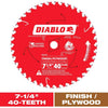 Diablo 7-1/4 in. Dia. x 5/8 in. Carbide Tip Titanium Finishing Saw Blade 40 teeth 1 pc. (Pack of 10)