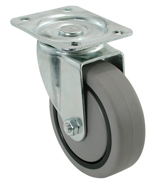 Rueda giratoria de caucho termoplástico de 4 pulgadas de diámetro de Shepherd Hardware, 250 lb, paquete de 1