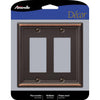 Amerelle Chelsea Aged Bronze 2 gang Stamped Steel Decorator Wall Plate 1 pk