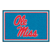 University of Mississippi (Ole Miss) Light Blue 5ft. x 8 ft. Plush Area Rug