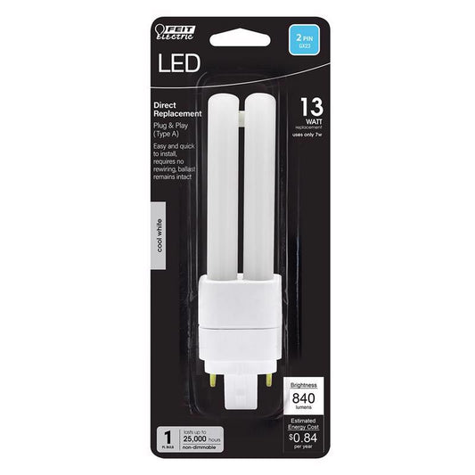 Feit-Electric LED Linears PL GX23-2 LED Bulb Cool White 13 Watt Equivalence 1 pk