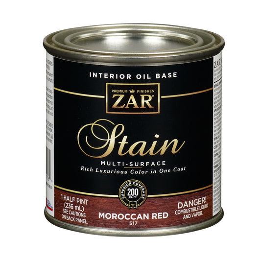 ZAR Semi-Transparent Moroccan Red Oil-Based Wood Stain 8 oz. (Pack of 6)