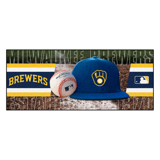 MLB - Milwaukee Brewers Baseball Runner Rug - 30in. x 72in.