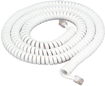 Monster Just Hook It Up 25 ft. L White Telephone Handset Coil Cord