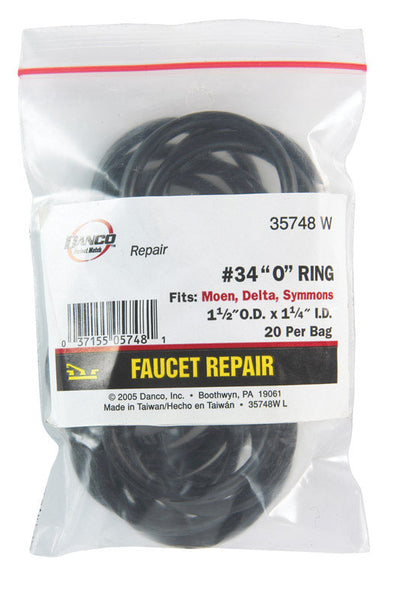Danco 1-1/2 in. D X 1-1/4 in. D Rubber O-Ring 20 pk - Deal of The Week