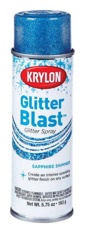 Krylon Glitter Blast Sapphire Shimmer Spray  Paint 5.75 oz (Pack of 6)
