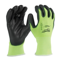 Milwaukee Cut Level 1 Polyurethane Dipped Gloves High-Vis Green L 1 pair