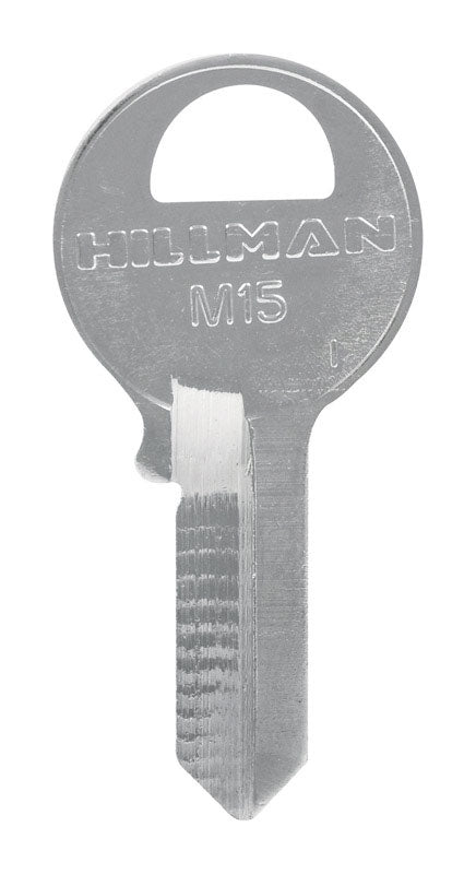 Hillman Silver Brass Single Sided M15 Traditional Universal Key Blank (Pack of 10)