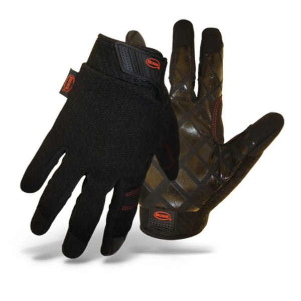 Guante de mecánico Boss unisex para interior y exterior con agarre en forma de diamante, color negro, talla M, 1 par