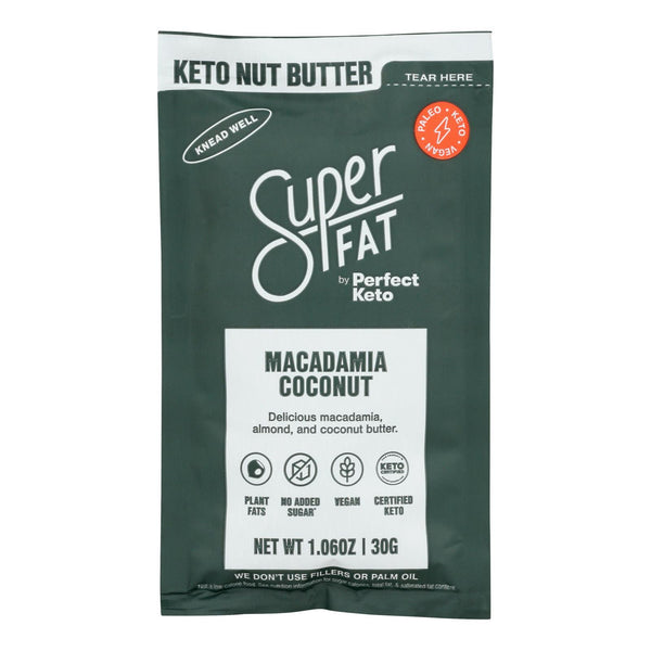 Mantequilla de nueces, nueces, macadamia y coco supergrasa, caja de 10, 1,06 oz