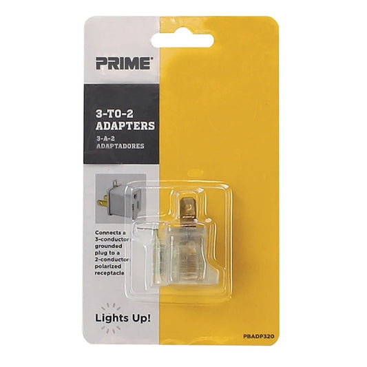Prime Polarized 1 outlets 3 To 2 Adapter 1 pk