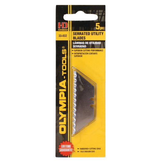 Olympia Tools 1.87 in. Steel Serrated Utility Blade 5.88 in. L 5 pc