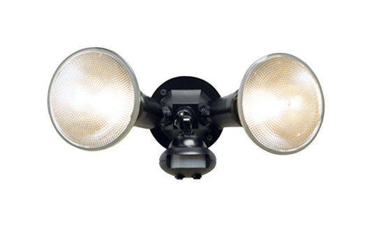 All-Pro Motion-Sensing 110 deg Incandescent Black Outdoor Floodlight Hardwired