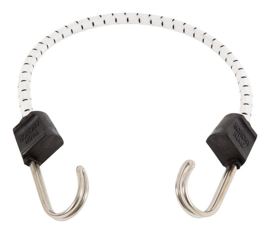 Keeper Black/White Bungee Cord 18 in. L x 0.315 in. (Pack of 10)