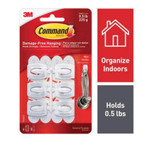 3M Command Mini Plastic Hook 11/8 in. L 6 pk