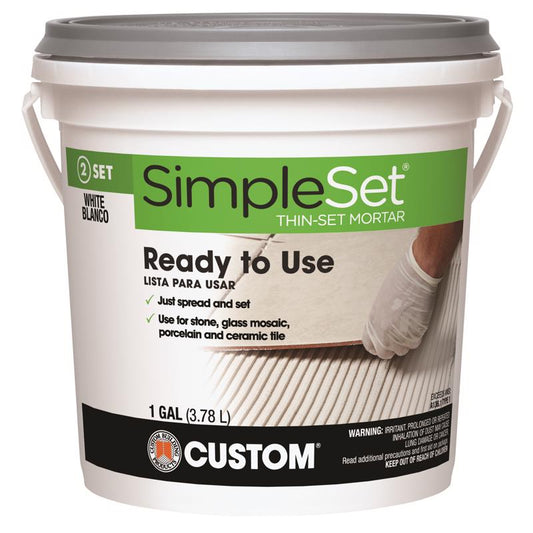 Custom Building Products SimpleSet White Thin-Set Mortar 1 gal. (Pack of 2)