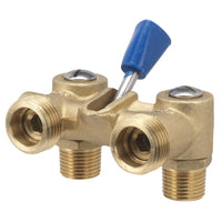 Homewerks 1/2 in. MPT X 3/4 in. MHT Brass Dual Washing Machine Shut-Off Valve - Open Box